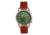 Breed Leather-Band Watch w/Second Sub-dial, Brown/Green, BRD8803, Brown/Green, One Size, BRD8803