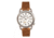 Breed Leather-Band Watch w/Second Sub-dial, Tan/White, BRD8801, Tan/White, One Size, BRD8801