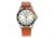 Breed Revolution Leather-Band Watch w/ Date, Orange, One Size, BRD8302