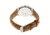 Canopies Wood Watch,33mm,Yellow Dial,Khaki/Tan Leather Band