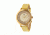 Ladies Autumn Watch,40mm,Brushed Metal Gold Bezel,Yellow Band
