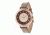 Ladies Autumn Watch,40mm,Brushed Metal Rose Gold Bezel,Brown Band