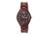 Earth Wood Sapwood Bracelet Watch w/Date, Red, One Size, ETHEW1603