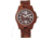 Earth Wood Heartwood Bracelet Watch w/Date, Red, One Size, ETHEW1503