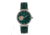 Empress Edith Semi-Skeleton Leather-Band Watch, Green, One Size, EMPEM3302