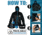 Filthy Anglers Packable Windbreaker Jacket, Black, Medium, WINDBLK-M