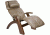 Human Touch Silhouette Perfect Chair w/ Walnut base, Cashew Bonded Leather Chair Pads
