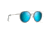 Maui Jim Even Keel Polarized Round Sunglasses, Brushed Silver / Powder Blue Frame, Blue Hawaii Lens, Brushed Silver / Powder Blue B534-17A