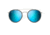 Maui Jim Even Keel Polarized Round Sunglasses, Brushed Silver / Powder Blue Frame, Blue Hawaii Lens, Brushed Silver / Powder Blue B534-17A