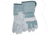 MCR Safety 1231 Long Gauntlet Split Leather Palm Work Gloves, C Grade Shoulder Leather, 4.5in Rubberized Safety Cuff, Gray, Large, 1231