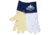 MCR Safety Gloves For Glory Leather Welding Work Gloves, Kevlar Lined, Premium Grain Goatskin Leather, 4.5in Split Cowskin Leather Cuff, White and Blue, Small, 4850KS