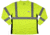MCR Safety Hi Vis Safety Work T-Shirts, Soft Poly Birdseye Mesh, Long Sleeve and Tagless Design, ANSI 107 Type R Class 3, Lime, S, LSTSCL3MLS