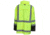 MCR Safety Luminator Hi Vis Lightweight Rain Jacket, Poly/PU, Detachable Hideaway, Hood with Drawstring, ANSI 107 Type R Class 3, Fluorescent Lime, 4X, 508SJX4