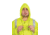 MCR Safety Luminator Hi Vis Long Waterproof Raincoat with Silver Reflective Stripes, .40mm PU/Cotton Poly, Blend Stretch, ANSI 107 Type R Class 3, Fluorescent Lime, XL, 518CXL