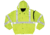 MCR Safety Luminator Reversible Bomber Jacket, PU/Cotton Poly,ANSI Class 3, Attached Hide-Away Hood, Fluorescent Lime, XL, BRCL3LXL