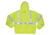 MCR Safety Luminator Reversible Bomber Jacket, PU/Cotton Poly,ANSI Class 3, Attached Hide-Away Hood, Fluorescent Lime, XL, BRCL3LXL