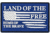 Merica Life Land of the Free, Home of the Brave Patch, 3 x 2, LOF-HOB-BLUE