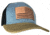 Outdoor Cap Heathered Grey/Blk/ Old Gold Trucker w/USA Flag Leather Patch, USA-771 GB