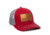 Outdoor Cap USA Leather Patch Flag Logo Mid Crown Meshback Cap, Cardinal/Grey, USA771-CG