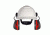 Peltor Cap-Mount Earmuffs, Black/Red, 10 EA/Case, One Size Fits Most XA007707905