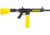 PepperBall VKS Carbine Pepperball Launcher, Semi-Auto Black Rec with Yellow Furniture, 150 ft Range, 743030002