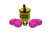 Powerflare PF-200 Softpack,  4 Safety Lights,Infrared LED,Yellow Bag,4 Batteries, Hot Pink Shell SP4Y-I-HP