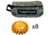 Powerflare PF-200 Softpack,  8 Safety Lights,Amber LED,ACU Bag,8 Batteries, Orange Shell SP8ACU-A-O