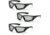 Pyramex Accurist Black Padded Frame/Light Gray Anti-Fog Lens, Pack of 3
