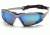 Pyramex Highlander Safety Eyewear - Ice Blue Mirror Anti-Fog Lens, Silver-Black Frame SSB5065DT