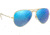 Ray-Ban Aviator Large Metal RB3025 Sunglasses, Matte Gold Frame, Crystal Green Mirror/Multi Blue Lenses, RB3025-112-17-5514