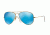 Ray-Ban Aviator Large Metal Sunglasses RB3025 112/4L-55 - Matte Gold Frame, Blue Mirror Polar Lenses