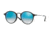 Ray-Ban RB2447F Sunglasses 901/4O-49 - Shiny Black Frame, Mirror Gradient Blue Lenses