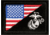 Rothco USMC Eagle, Globe and Anchor / US Flag Deluxe Fine Knit Watch Cap, Black, 5498-Black