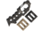 Sektor3 Tools 1B Tool With Cutter, Titanium, Overall 3.875in, Black Finish Blade, Black/Tan Custom Rail Covers, SKT1B