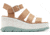USED Sorel Joanie III Ankle Strap Wedge Sandals - Women's, Honest Beige/Crushed Blue, 8 US, 1999391-246-8, EDEMO1