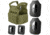 Spartan Armor Systems Achilles NIJ Certified AR550 Package, Small/Extra Large, OD Green, Adjustable, SA-AR550PKG-AC-OD-FC-SP