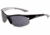 Timberland TB7069 Semi-Rimless Wrap Sunglasses w/ Cutout Detail, Pearl Black Frame &amp; Solid Smoke Lens TB70690001A