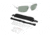 Zoinx Wrap Polarized Sunglasses - Mens, Silver Aviator, Green Lens 4010452