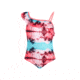 Body Glove Toddler Girls Ruffled Palm-Print One-Piece Swimsuit - Pink &amp; Aqua D994BEAD, 4T, Pink &amp; Aqua, 8066BGS29-A-4T