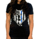 221B Tactical American Sheepdog Thin Blue Line T-Shirt, Black, Small, AMSHDTS-S-BLK
