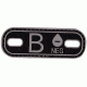 5IVE STAR GEAR Morale Patch,Blood Type B Minus,Black/Grey 6631000