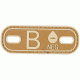 5IVE STAR GEAR Morale Patch,Blood Type B Minus,Coyote/Tan 6639000