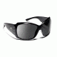 7 Eye Natasha Sunglasses - Women's, Glossy Black with Bling Frame, SharpView Gray PC Lens, 840546