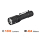 Acebeam Tactical Defender P16 Flashlights, Li-Ion Battery, 1800 Lumens, Tail-Dual Switch, Black, P16