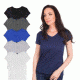 Agiato Womens Short Sleeve Cotton V Neck T Shirt, 6pk Medium, Black, Blue, Charcoal, Grey, Navy, White 6Pk.AG.TVCT.W.A.Vr.000M