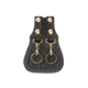 Aker Leather Key Flap, Double Jailers Brass, Basketweave, Brass Snap, Black, A562-BW-BR