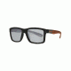 Anarchy Ari Sunglasses, Matte Wood Frame, Smoke with Silver Mirror Lens, 10237499.QTM