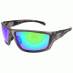 Angler Eyes Seatrout Sunglasses, Shiny Black Frame, Smoke Polarized with Green Mirror Flash Lens, Polarized, 10222142.FGX
