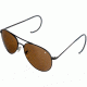 AO Flight Gear General Sunglasses, Comfort Cable, Black Frame, Amber Glass Lens, 52mm, 30641