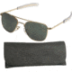 AO Flight Gear General Sunglasses, Comfort Cable, Gold Frame, Amber Glass Lens, 58mm, 32098
